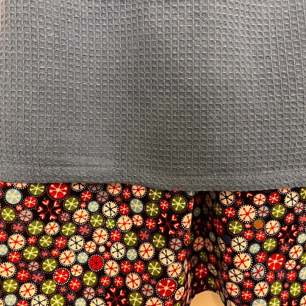 Handmade Blue Waffle Weave Holiday Snowflake Wrap Waist Apron Georgia USA XS-L
